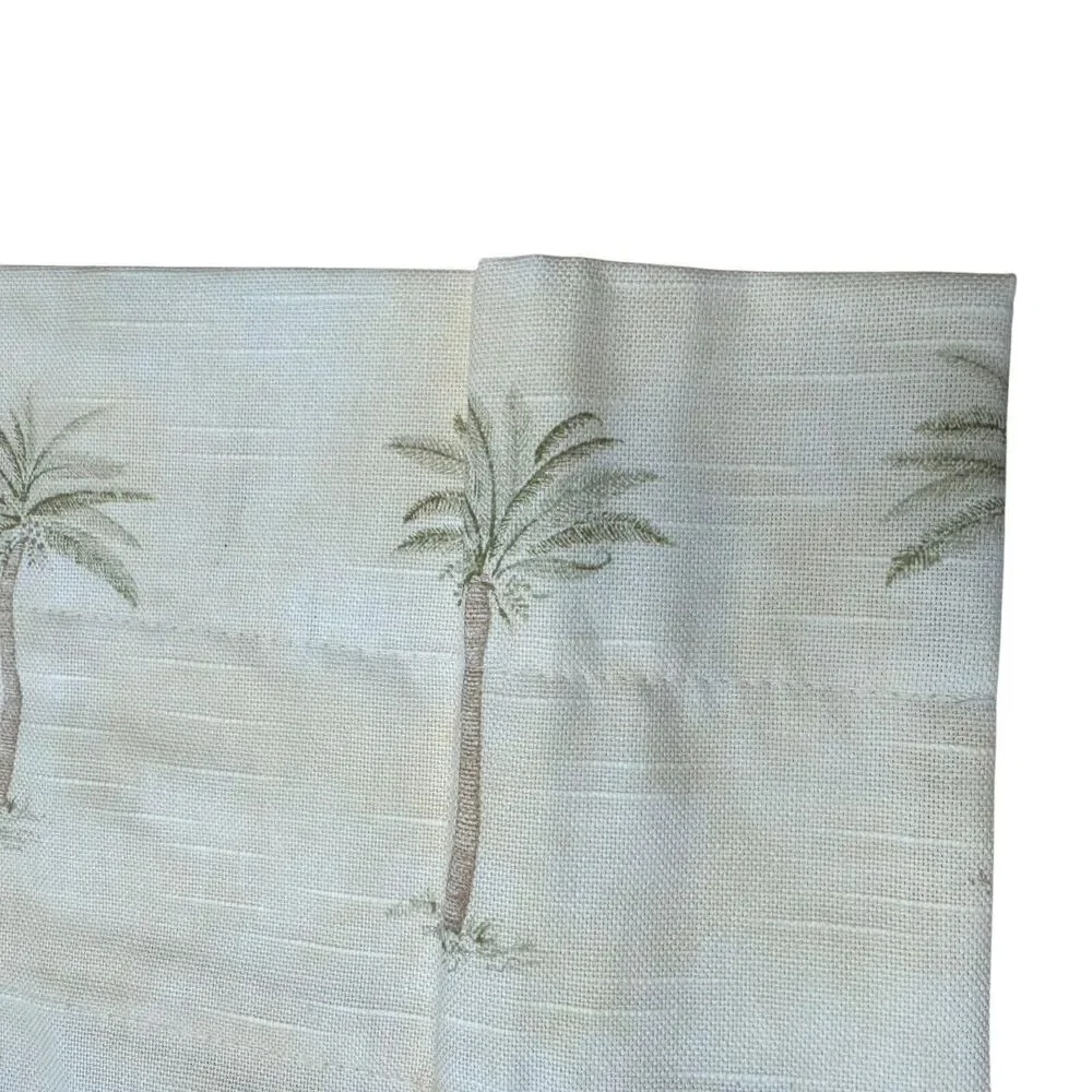 Waverly Victoria Valance Tahiti Sage Palm Tree Print Tassel One Window Treatment
